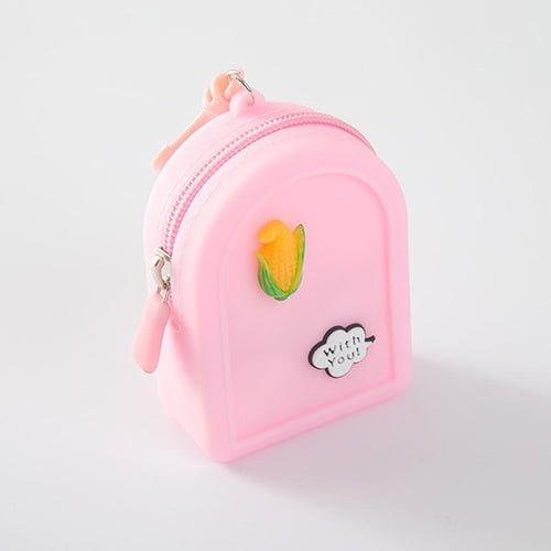 Silikonski privezak Ruksak svetlo rozi