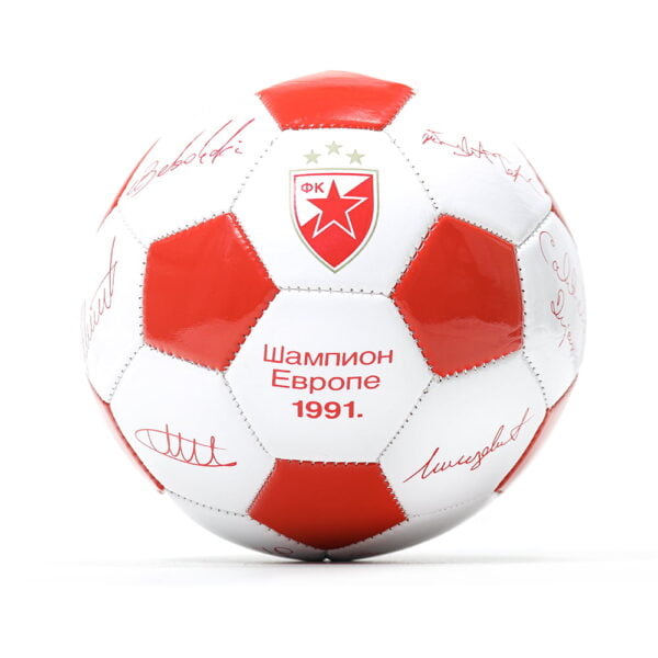 Fudbalska Lopta sa Potpisima Crvene Zvezde - 1